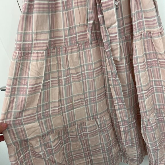 Adelyn Rae Large Pink Plaid Sleeveless Prairie Flounce Dress with Pockets - Picture 11 of 16